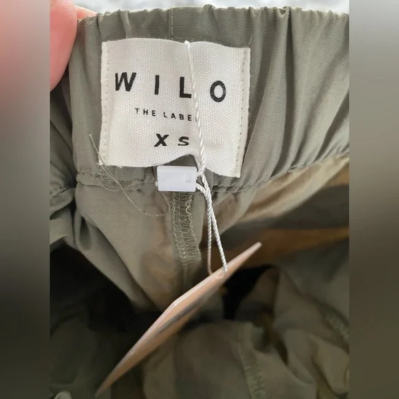 WILO THE LABEL PARACHUTE CARGO PANT OLIVE XS NWT - Picture 6 of 11